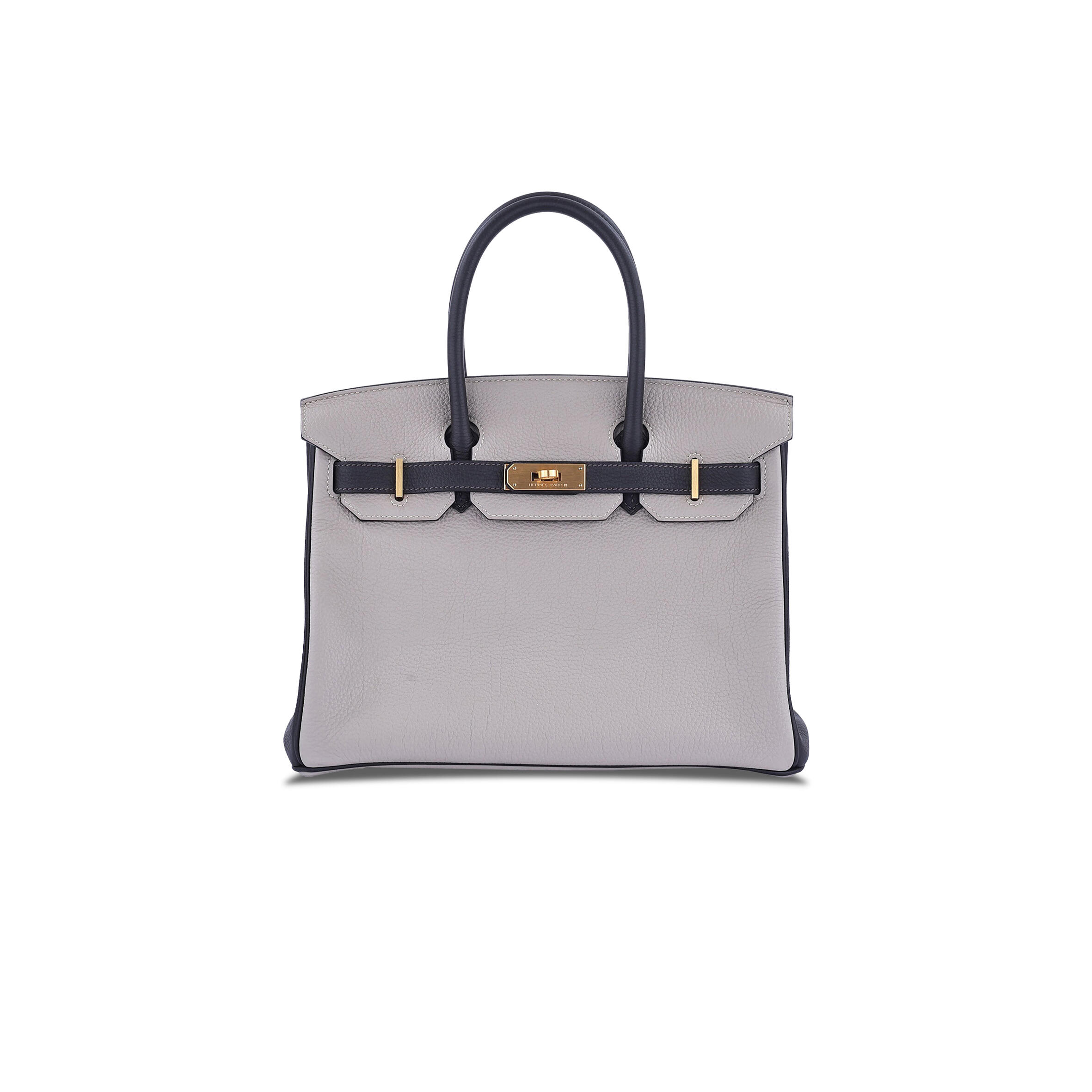 H**me5 BIRKIN 25 TOGO LEATHER SEAGULL GREY AND BLACK SILVER BUCKLE HANDBAG H028365CC01 (25*20*13cm) Master Quality